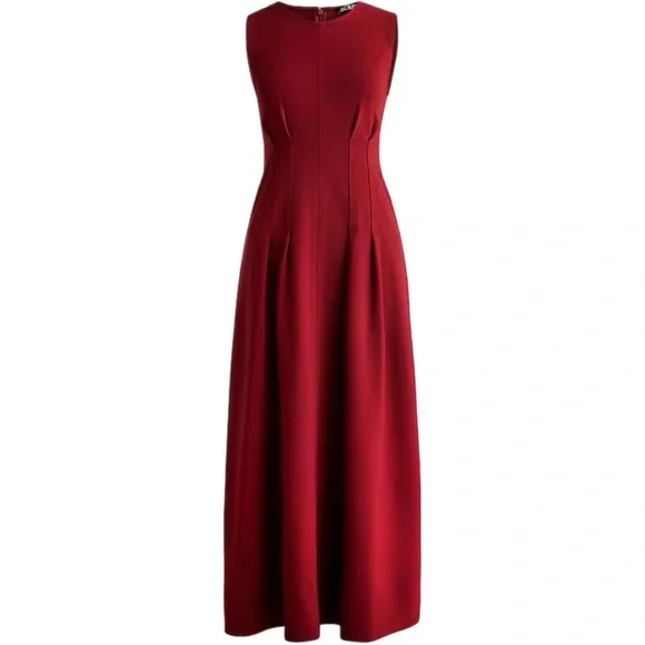 J. Crew Red Ponte Sleeveless Midi Dress Sz 2 NWT - Picture 2 of 6